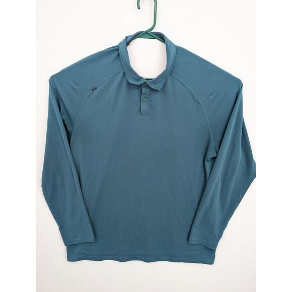 Rhone Delta Pique Polo Shirt Men's Size XL Green Long Sleeve Performance Stretch - Picture 1 of 5